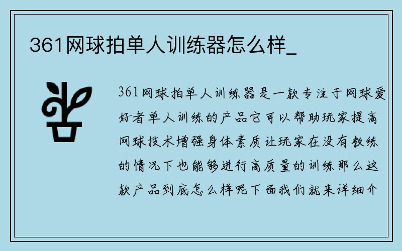 361网球拍单人训练器怎么样_