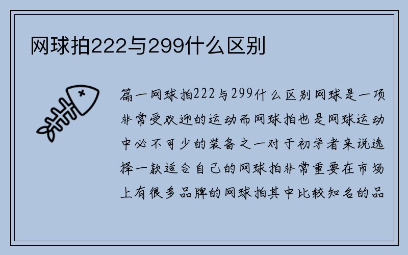 网球拍222与299什么区别