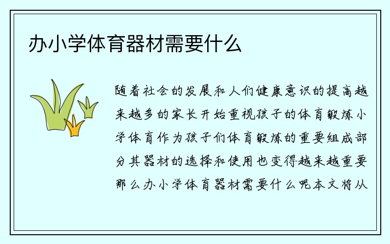 办小学体育器材需要什么