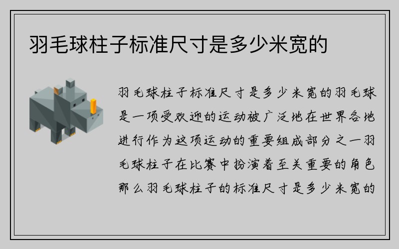 羽毛球柱子标准尺寸是多少米宽的