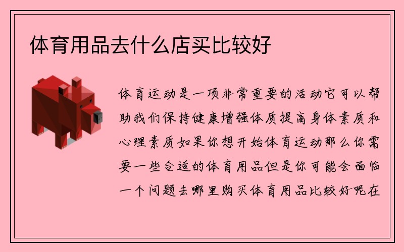 体育用品去什么店买比较好